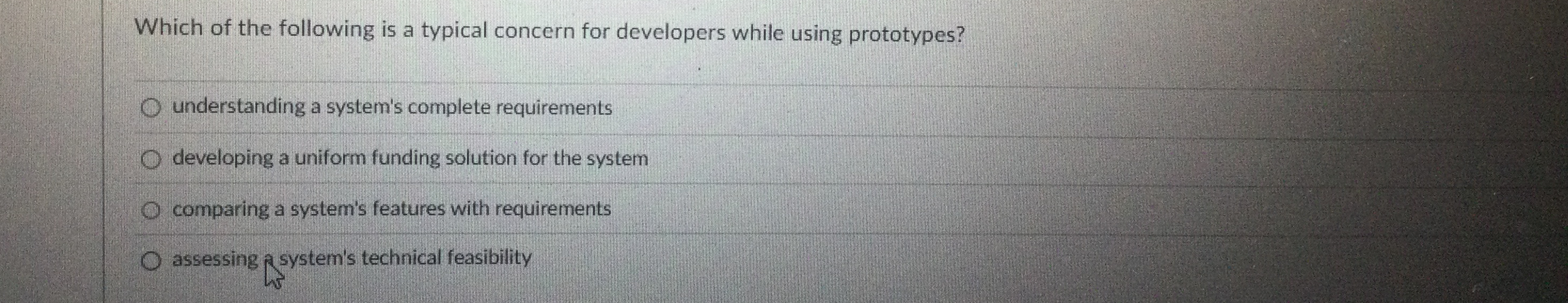 Which of the following is a typical concern for