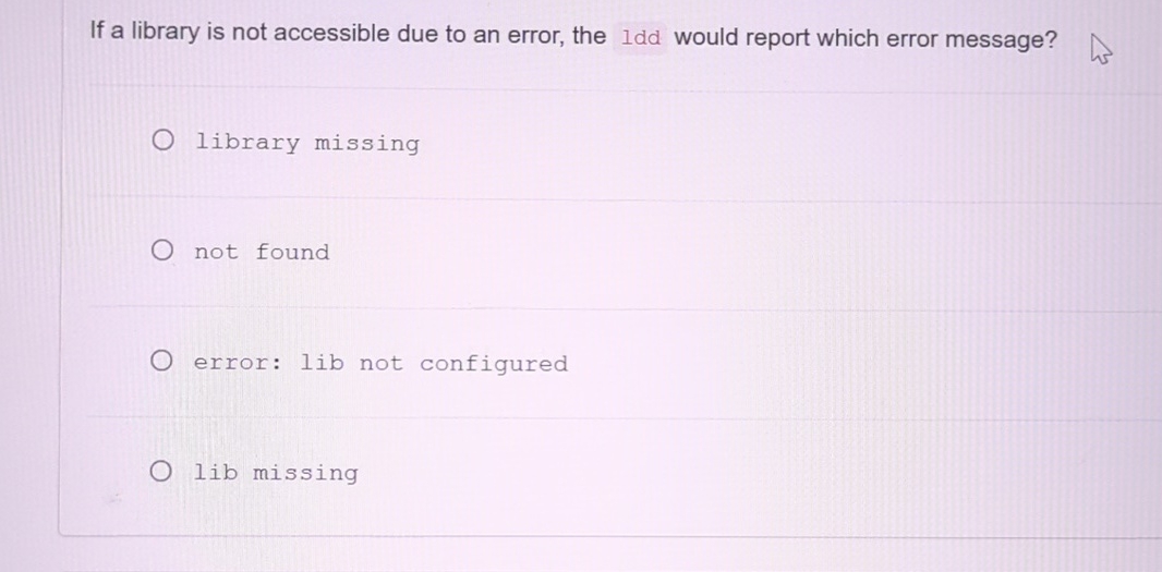 If a library is not accessible due to an error,