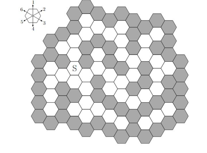 Suppose we have maze consisting of hexagons.