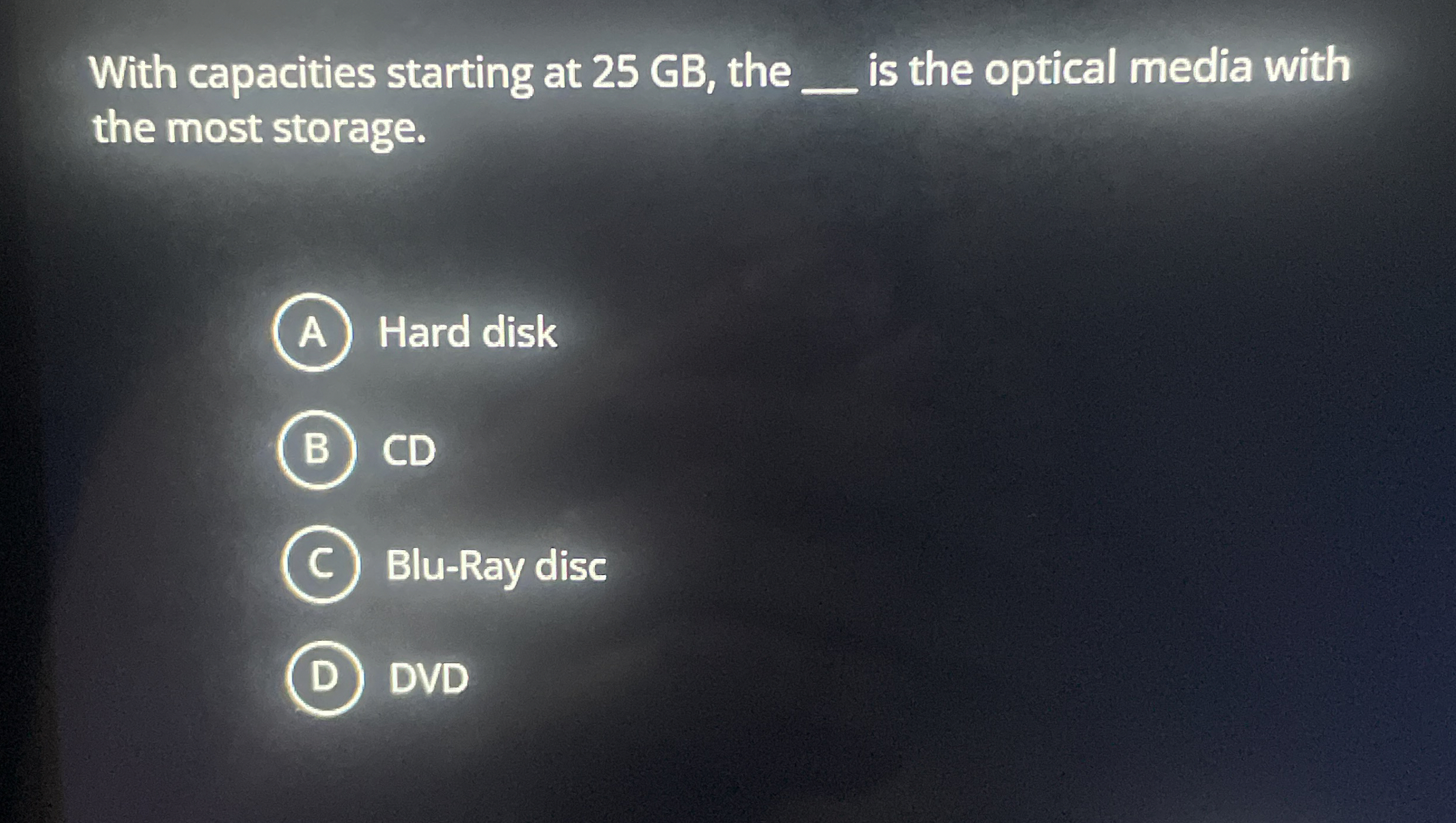 With capacities starting at 2 5 GB , the is the