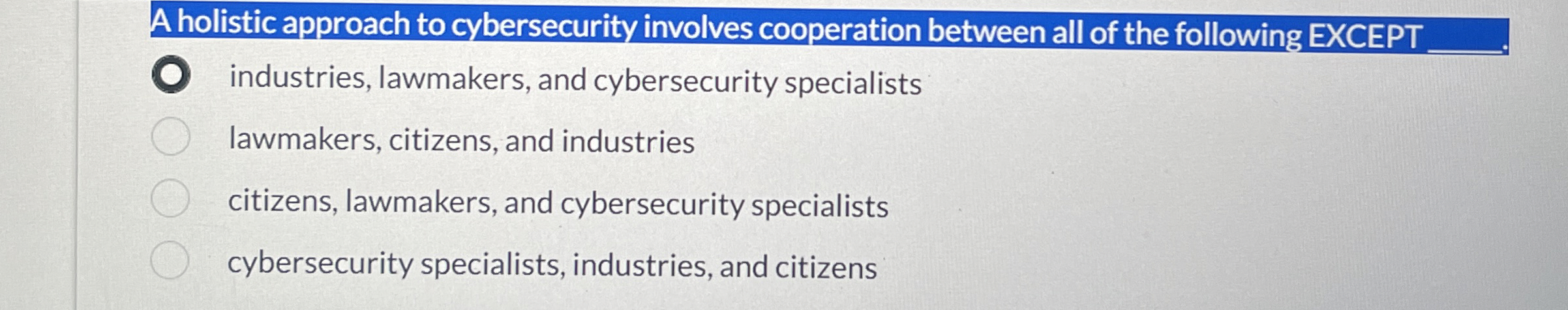 A holistic approach to cybersecurity involves