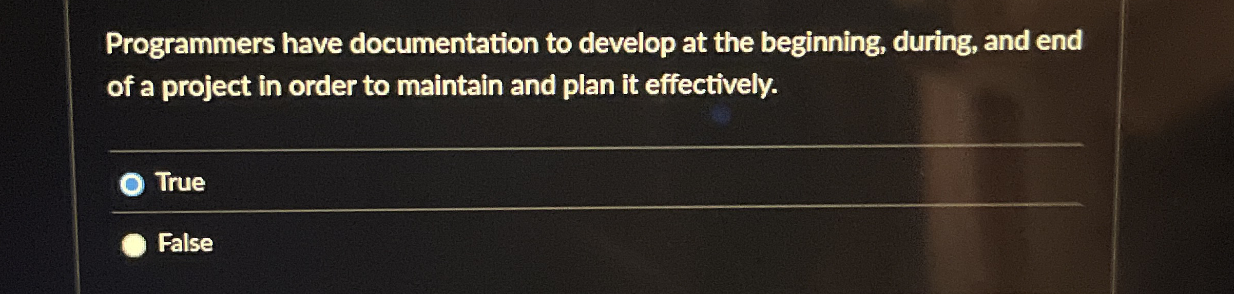 Programmers have documentation to develop at the
