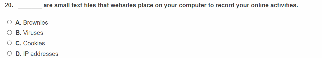 are small text files that websites place on your