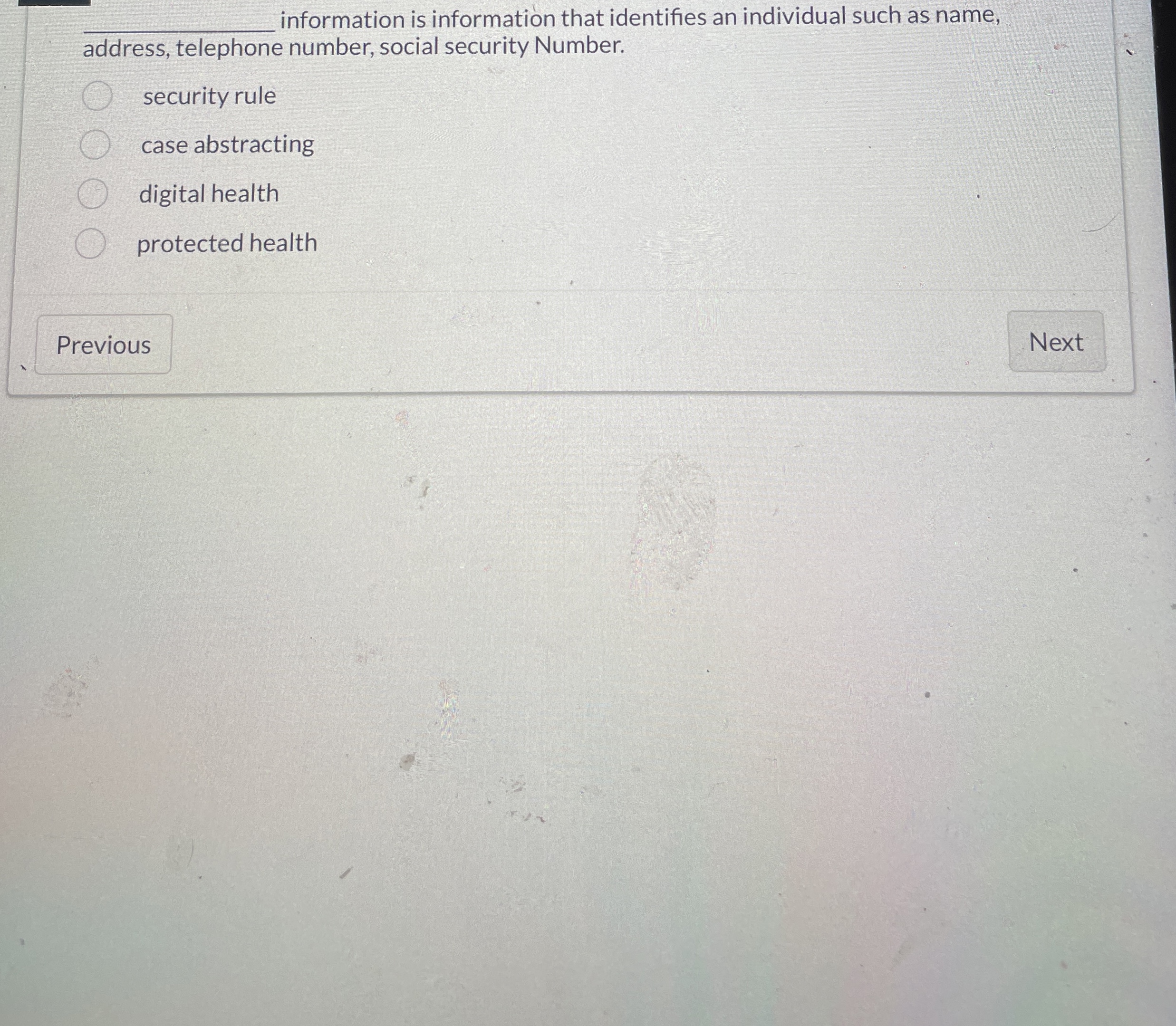 q , information is information that identifies an