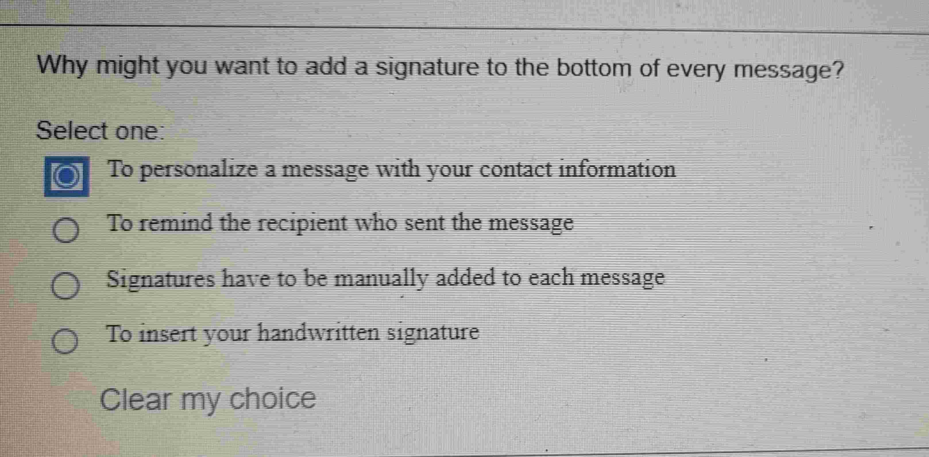 Why might you want to add a signature to the
