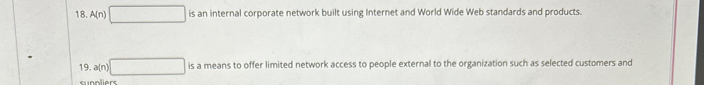 A ( n ) is an internal corporate network built