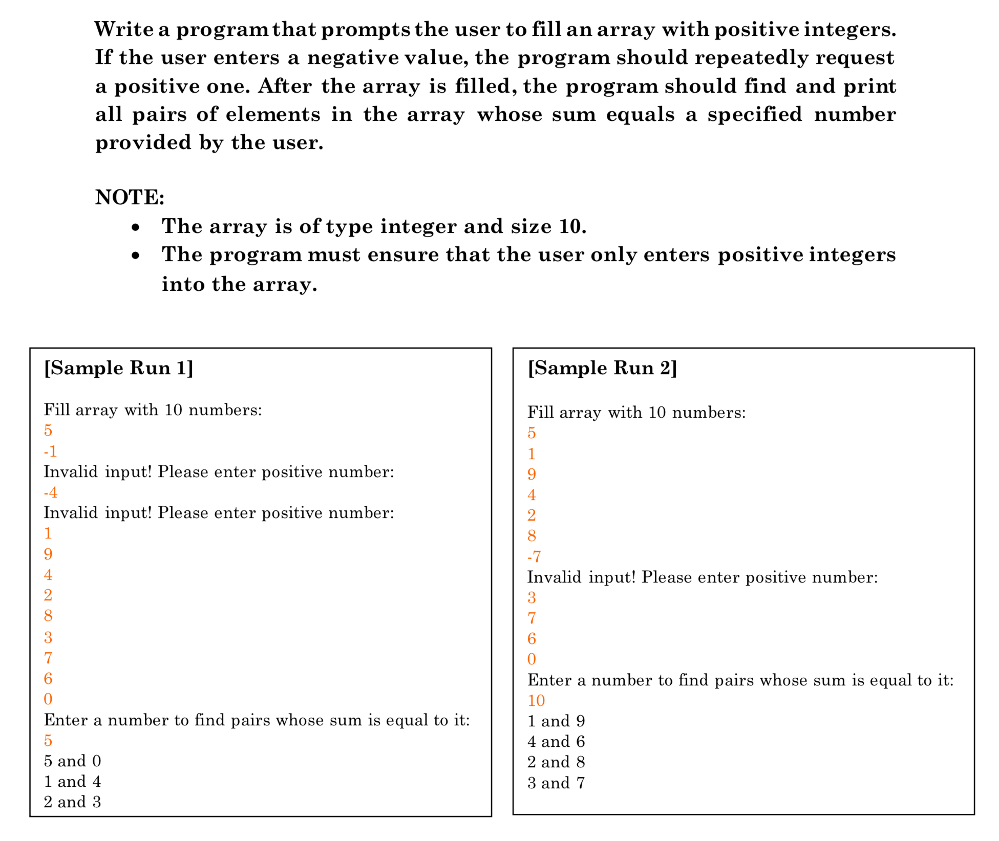 ( please only use if - if else - For - while - do