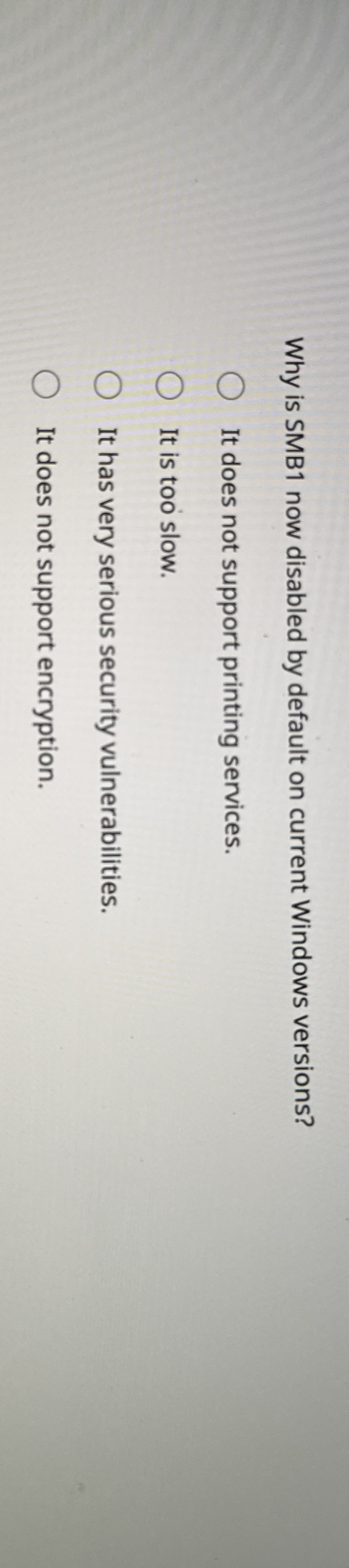 Why is SMB 1 now disabled by default on current