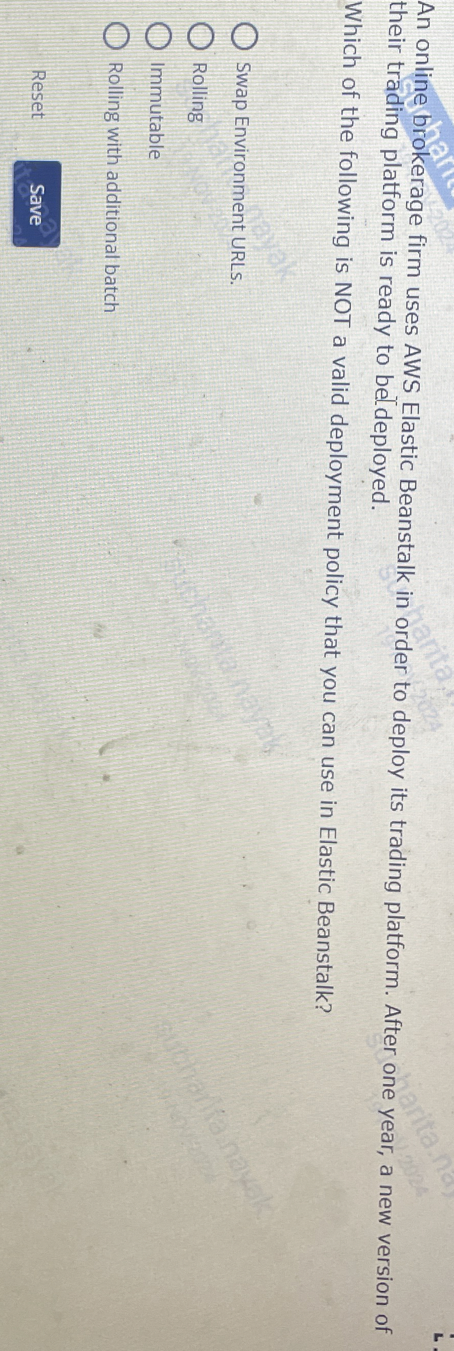 An online brokerage firm uses AWS Elastic