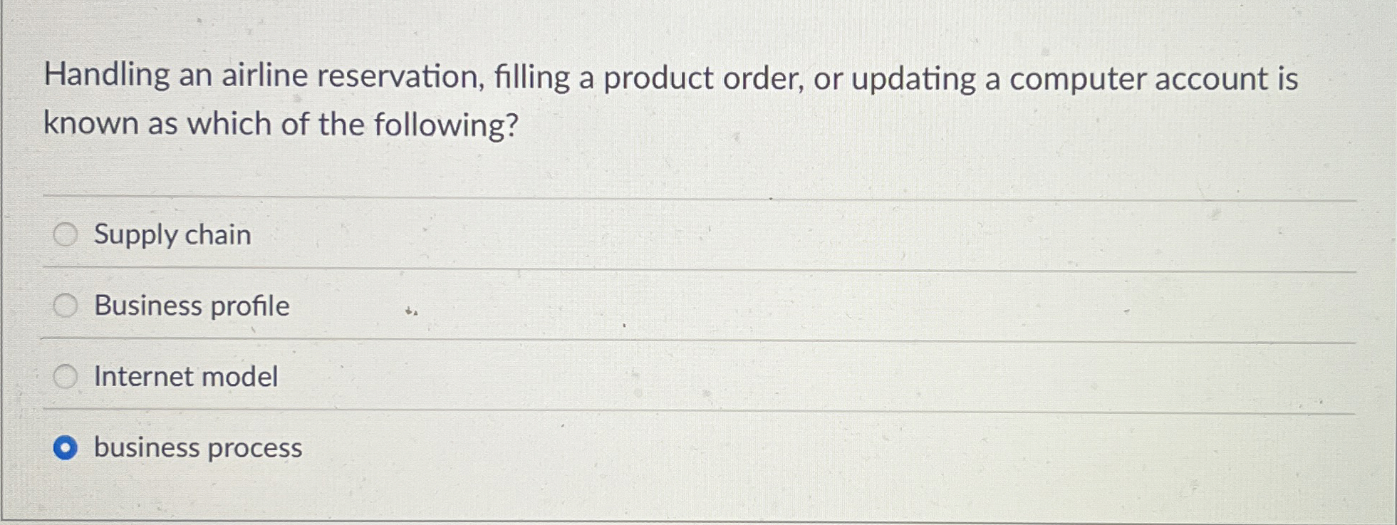 Handling an airline reservation, filling a