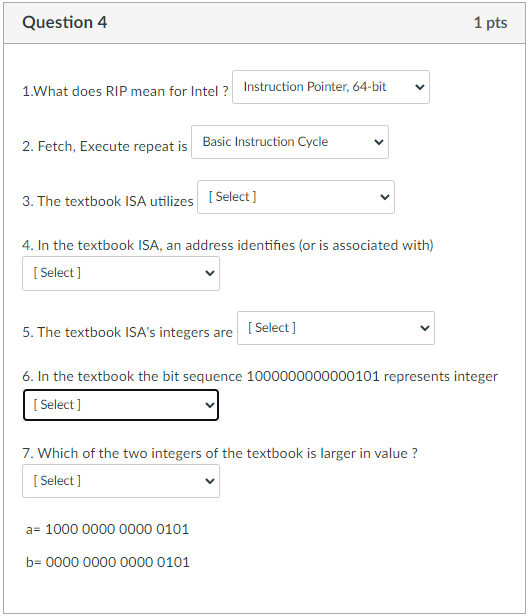 1 . What does RIP mean for Intel ? [ Select ] 2 .