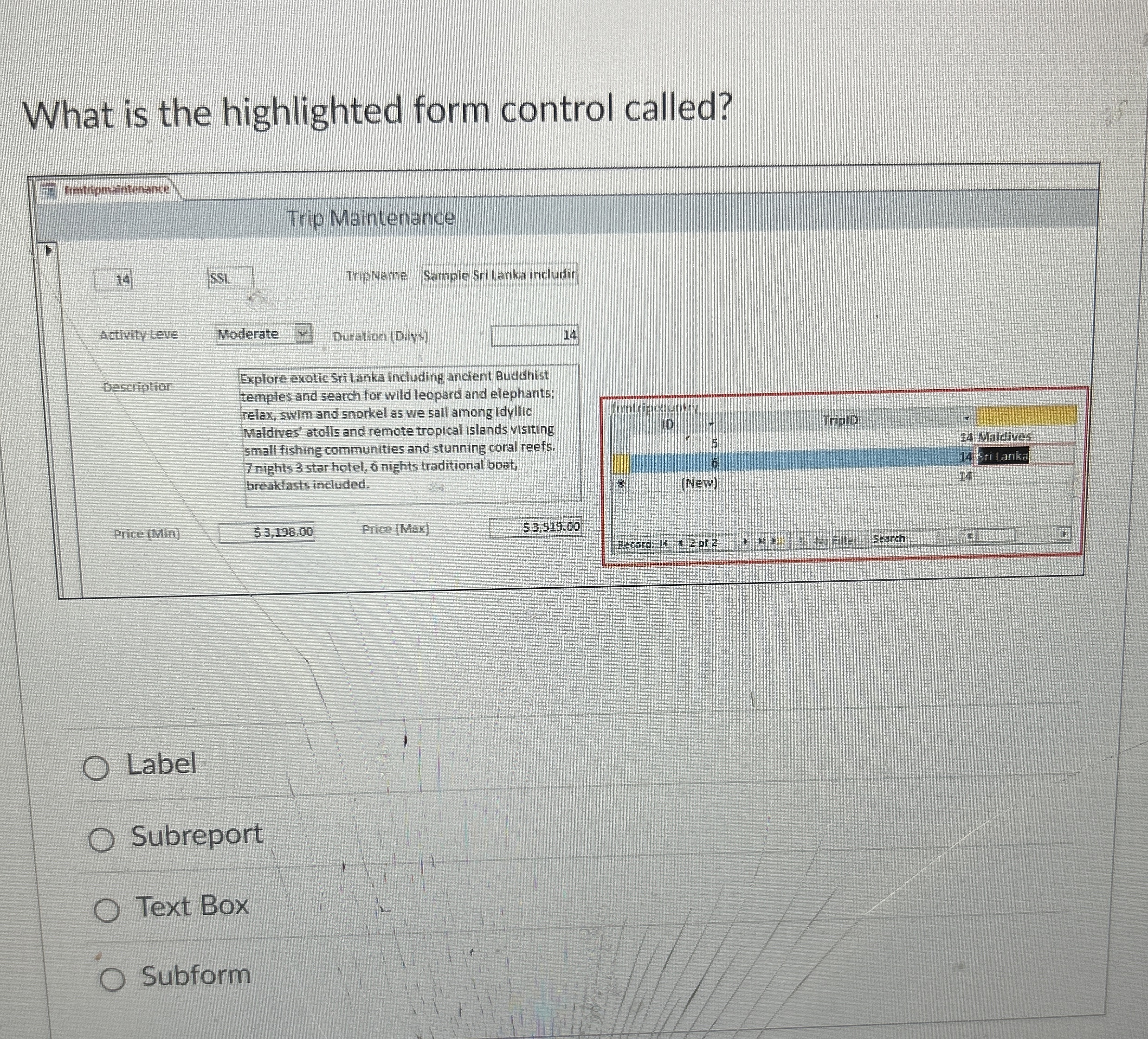 What is the highlighted form control called?