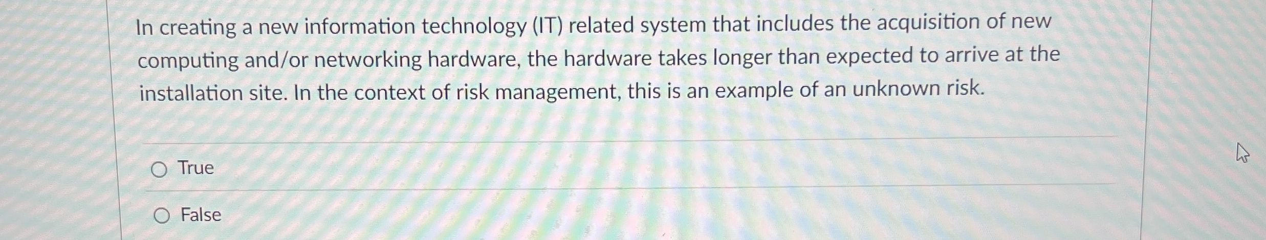 In creating a new information technology ( IT )