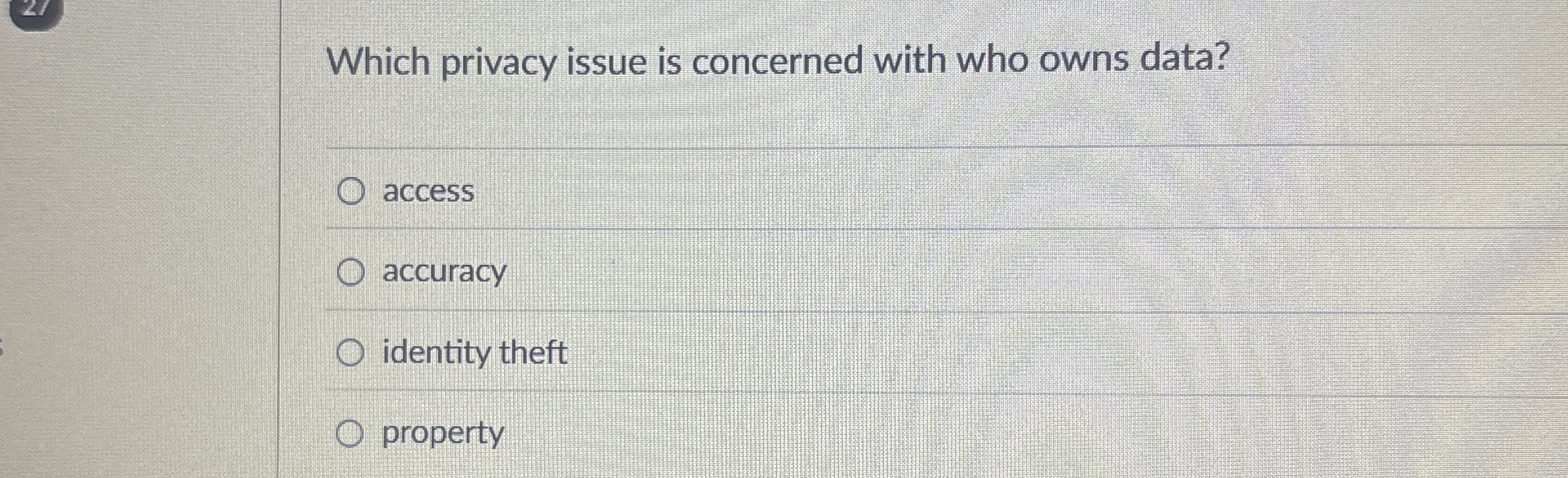 Which privacy issue is concerned with who owns