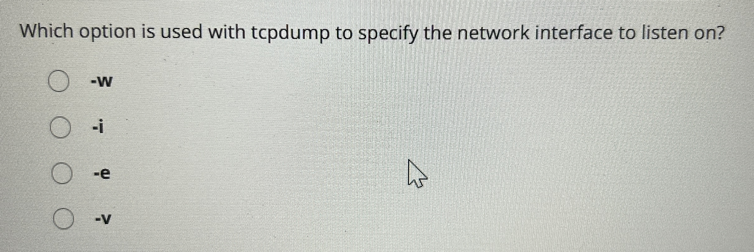 Which option is used with tcpdump to specify the