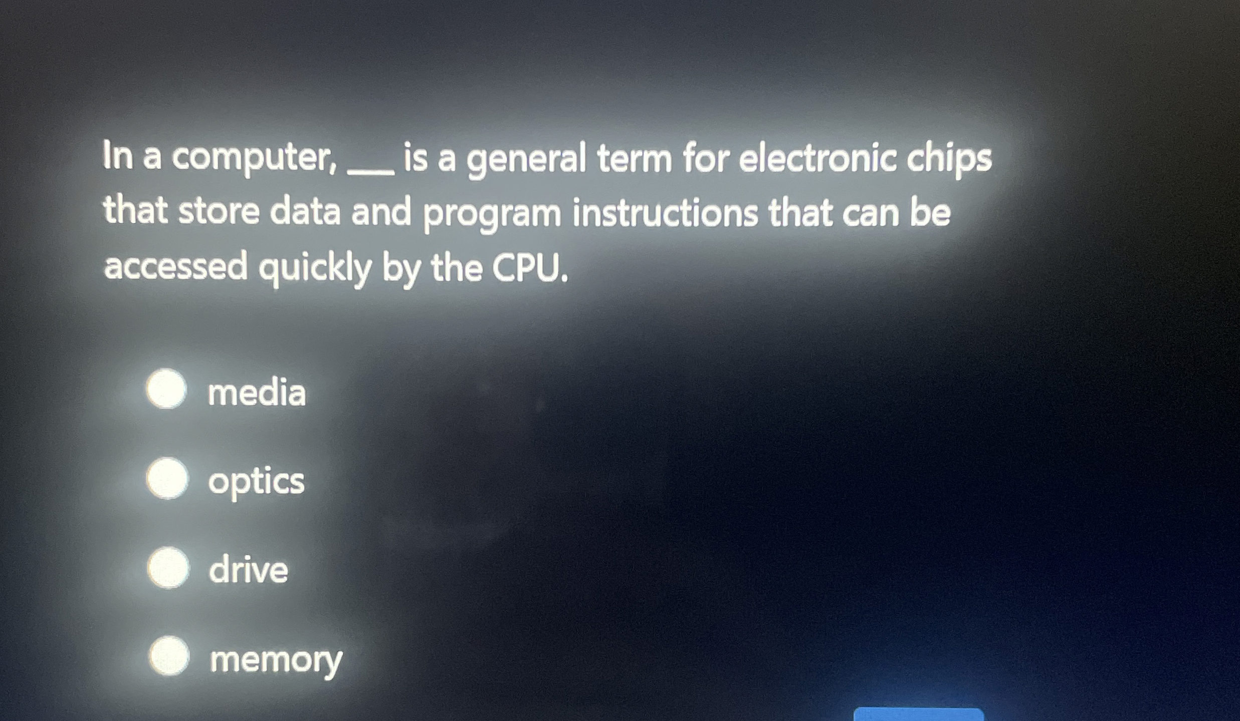 In a computer, is a general term for electronic