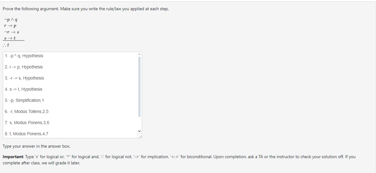 Prove the following argument. Make sure you write