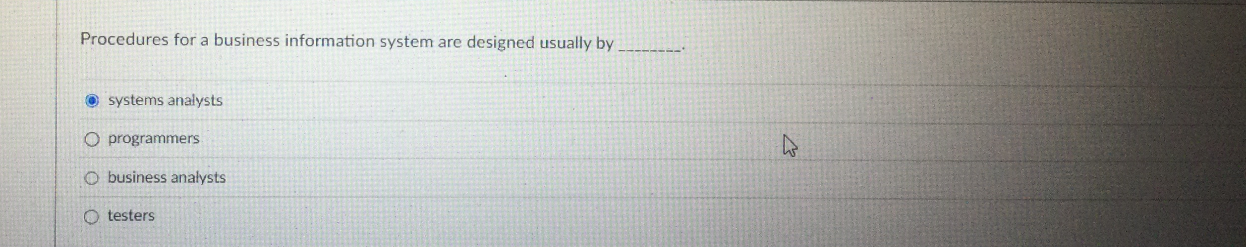 Procedures for a business information system are