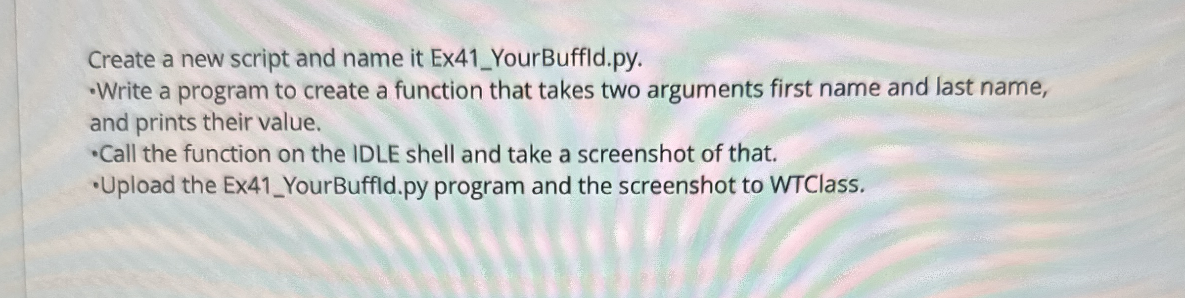 Create a new script and name it Ex 4 1 _