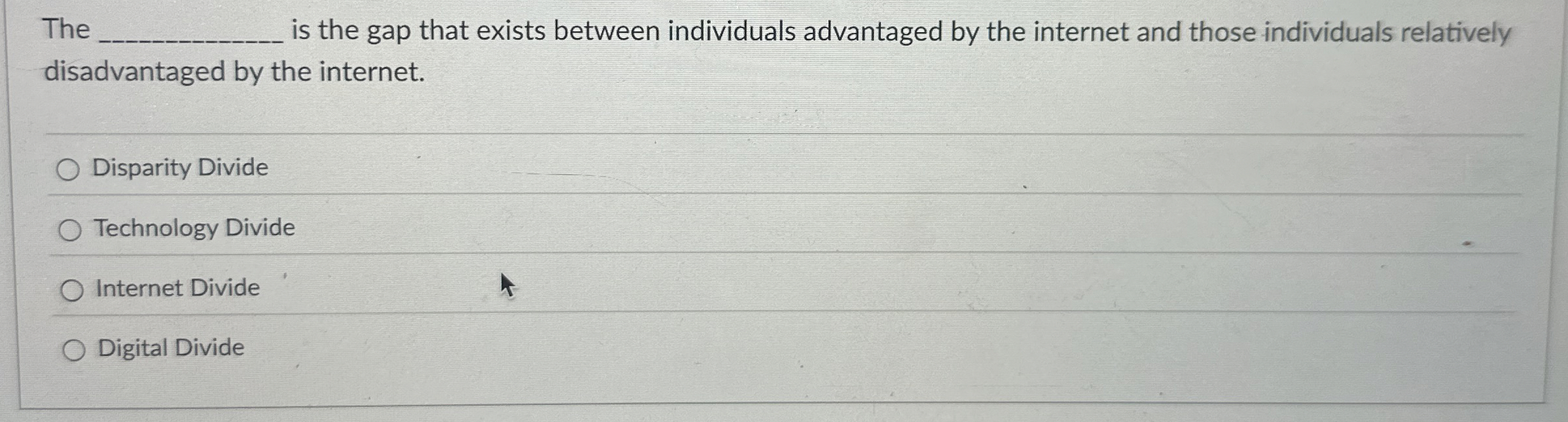 The is the gap that exists between individuals