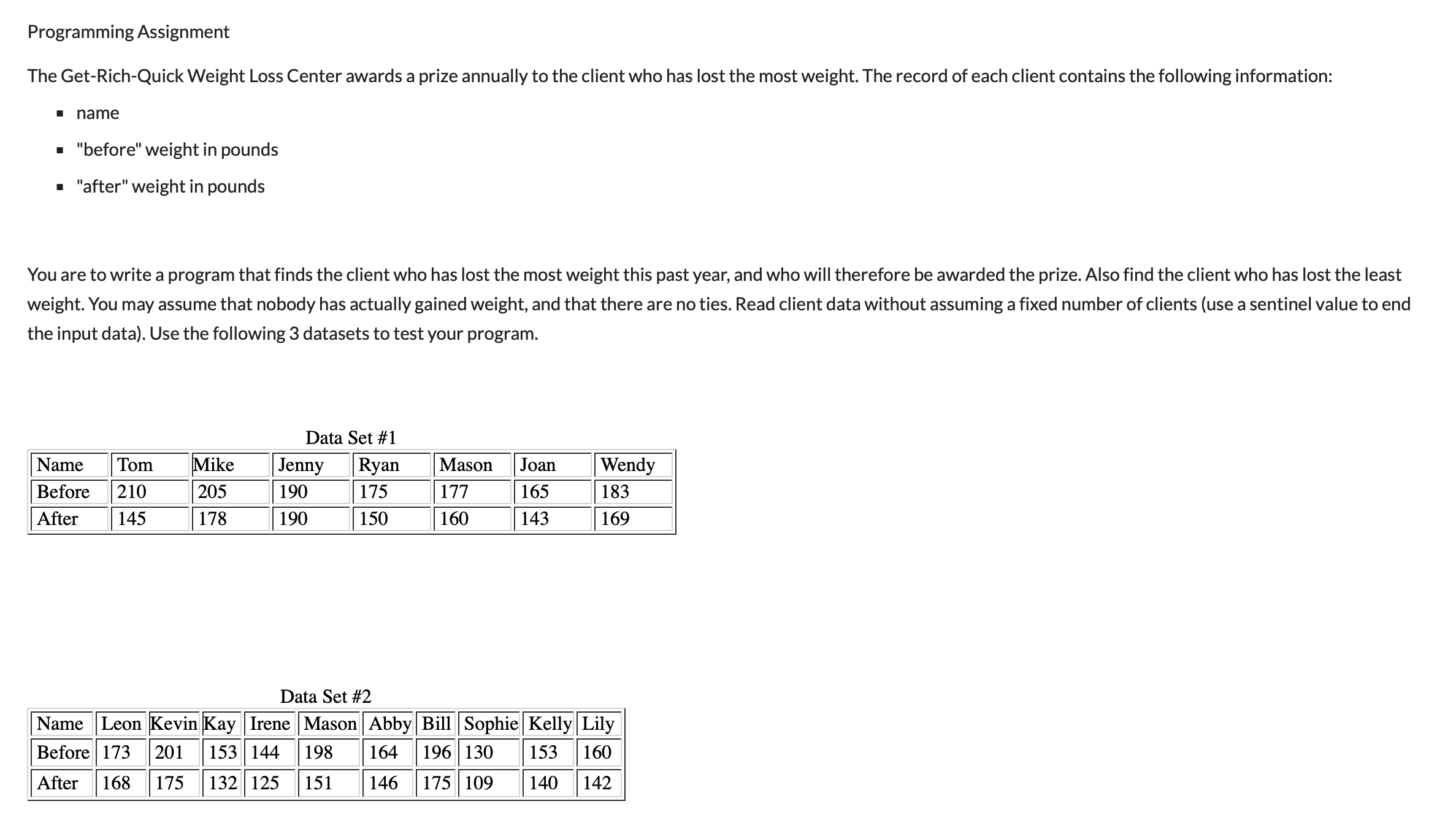 Programming Assignment Code in C + + The Get -