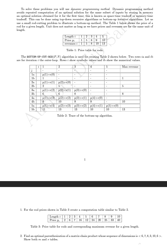 To solve these problems you will use dynarnic