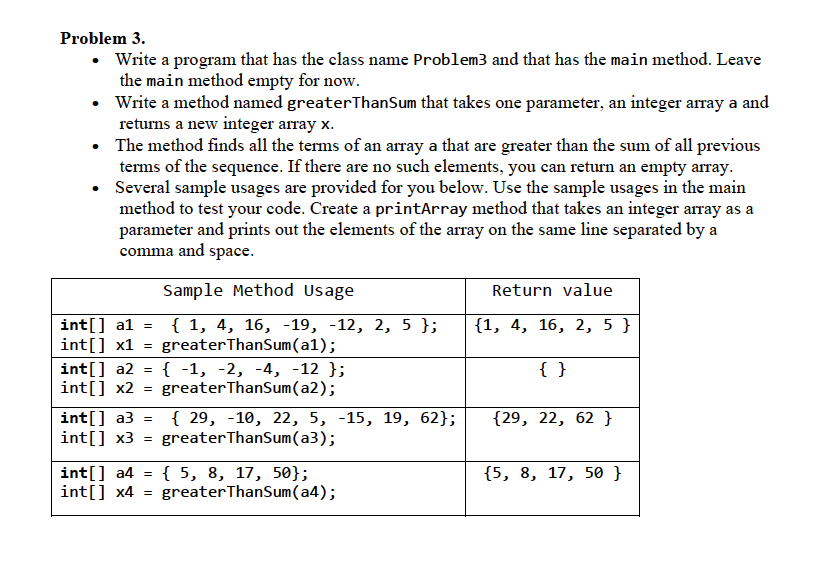 Problem 3 . - Write a program that has the class