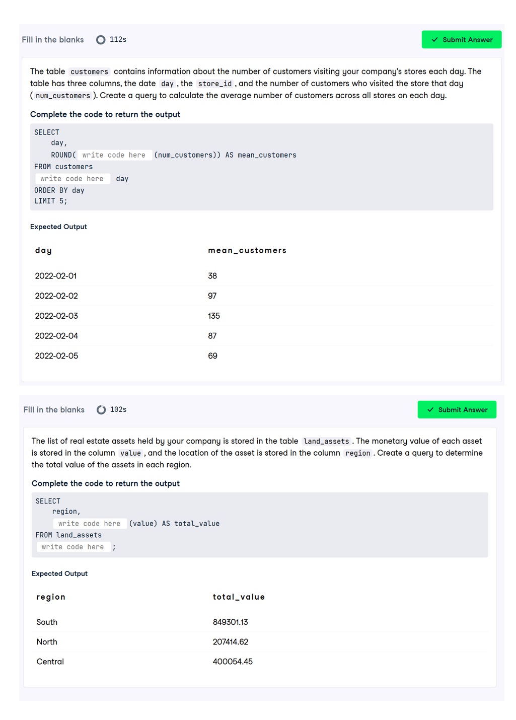 The table customers contains information about
