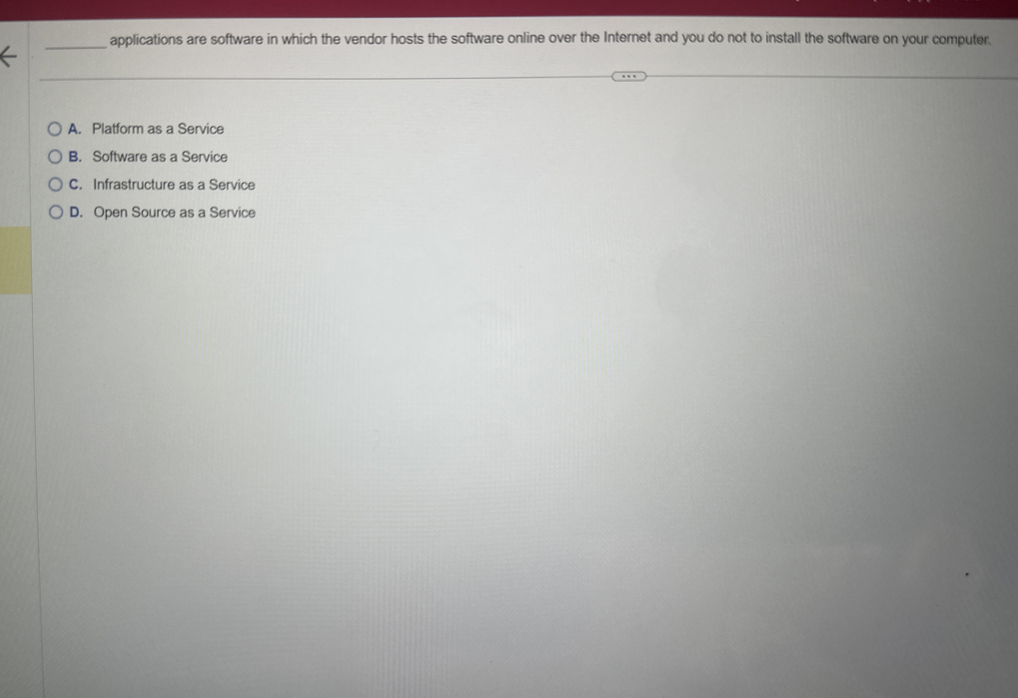 applications are software in which the vendor