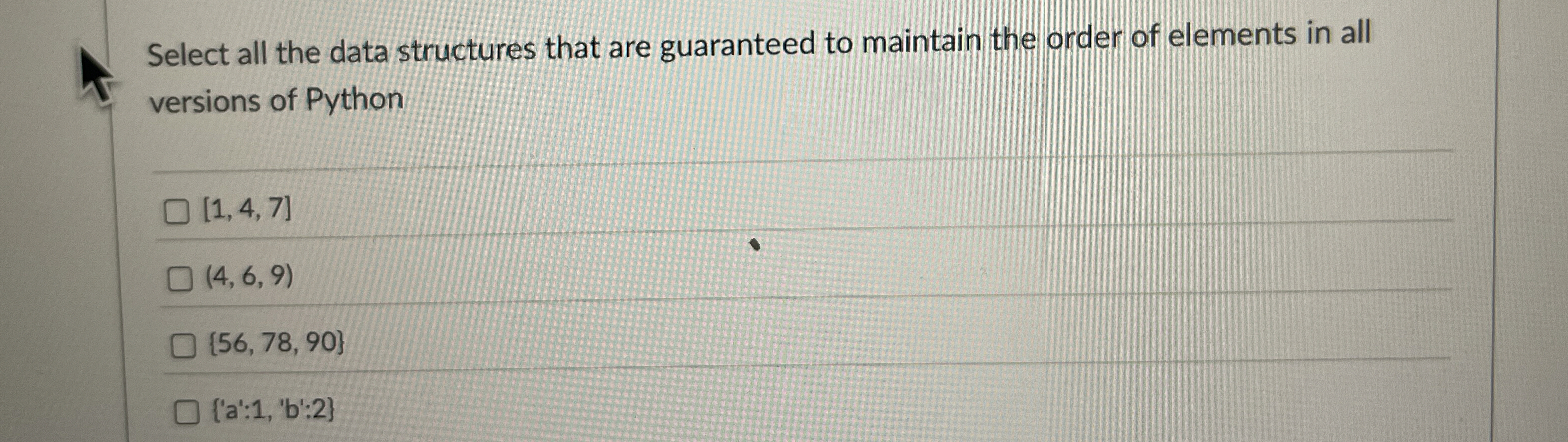 Select all the data structures that are