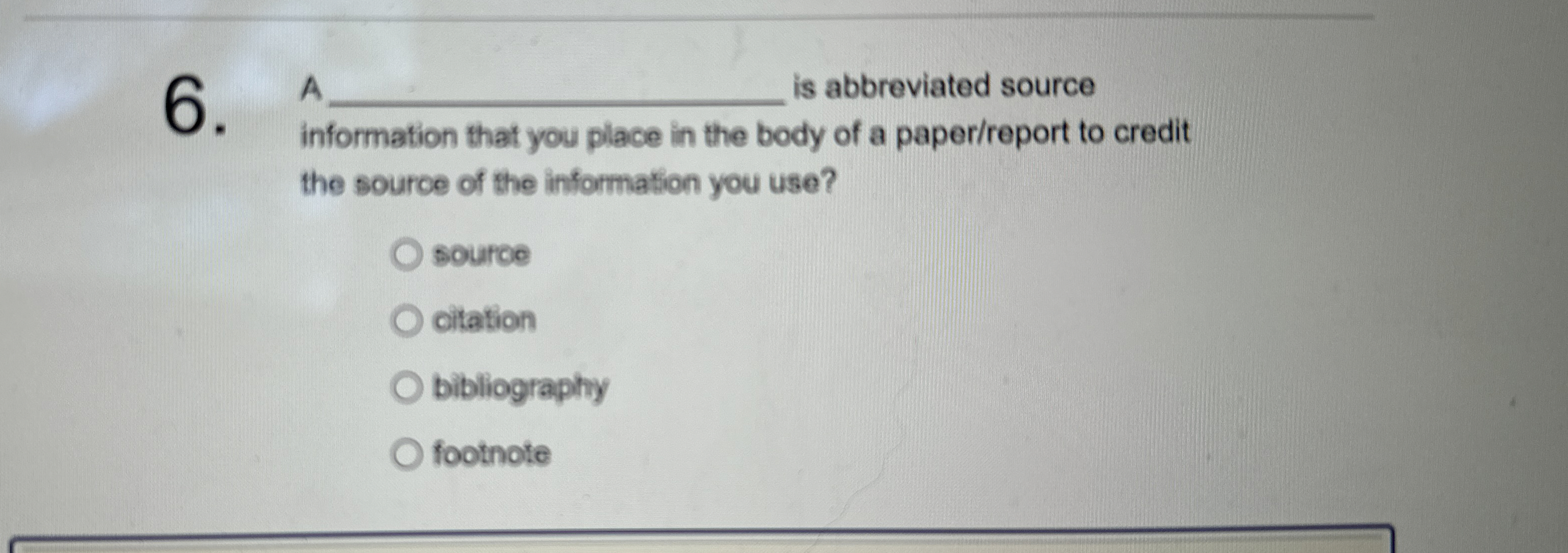 A is abbreviated source information that you