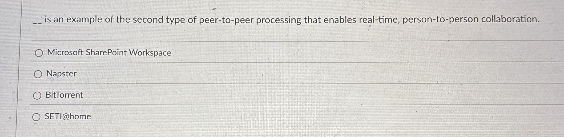 is an example of the second type of peer - to -