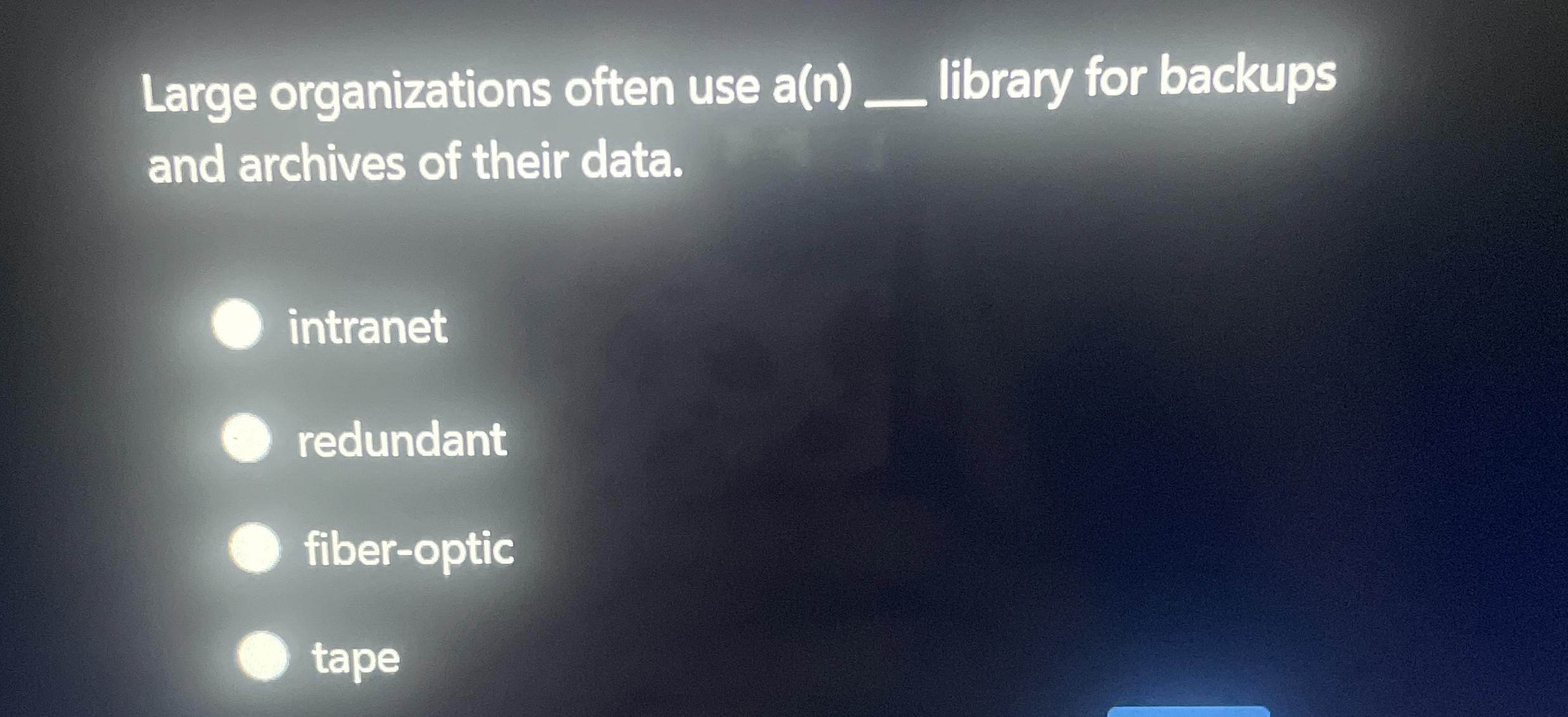 Large organizations often use a ( n ) Hibrary for