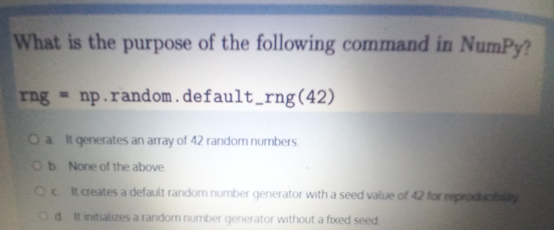 What is the purpose of the following command in