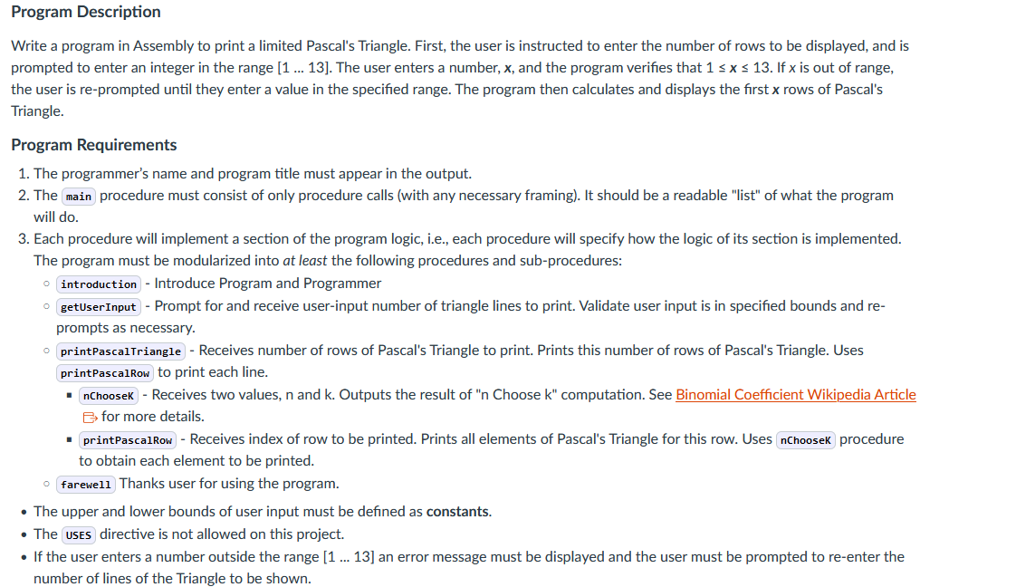 Program Description Write a program in Assembly