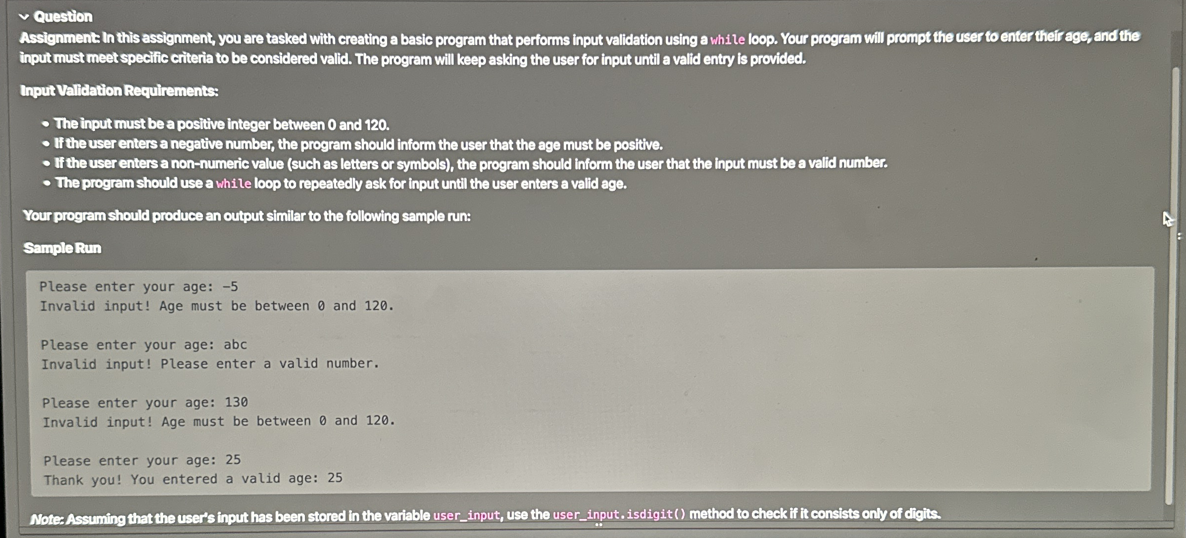 Cuestion Assignments this assignment, you are