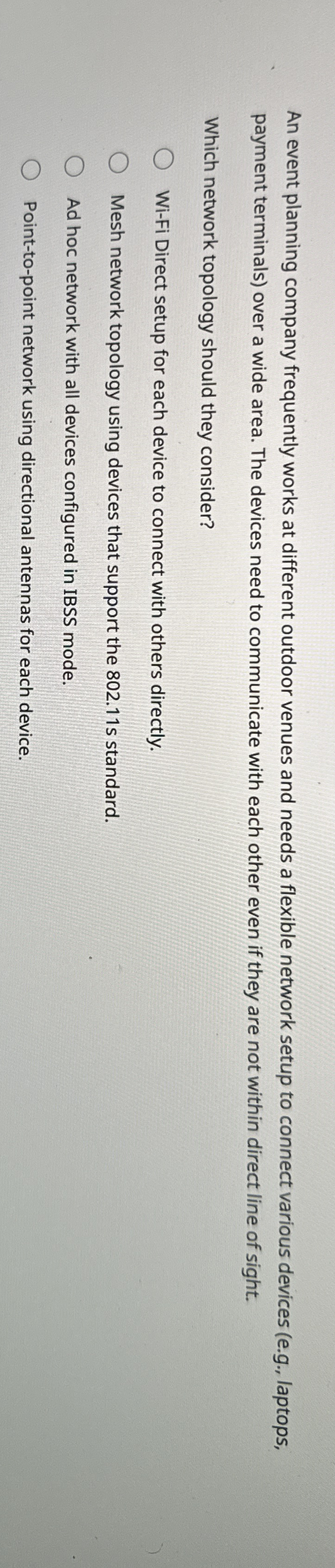 An event planning company frequently works at