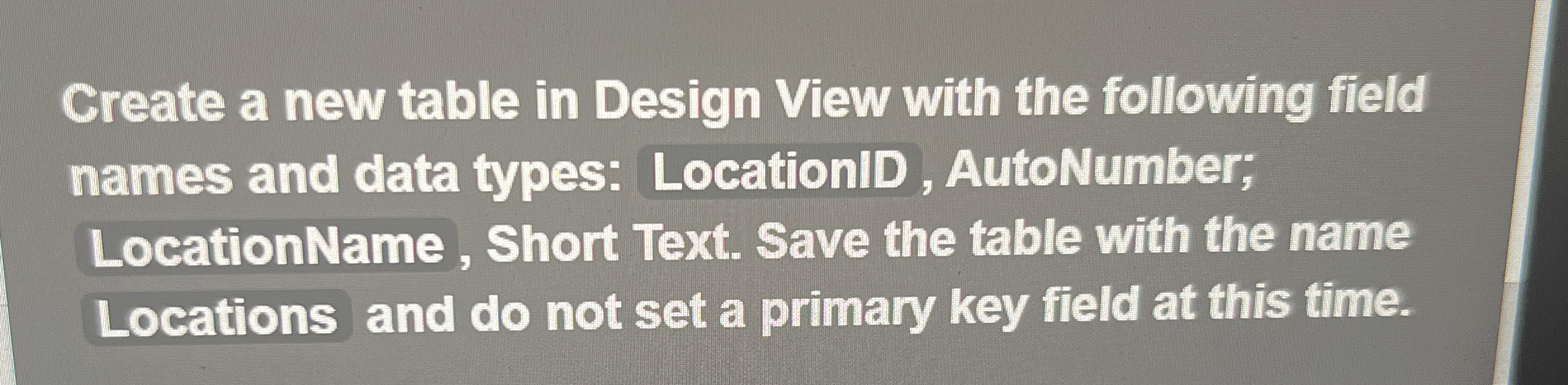 In Datasheet View of the Workshops table, add a