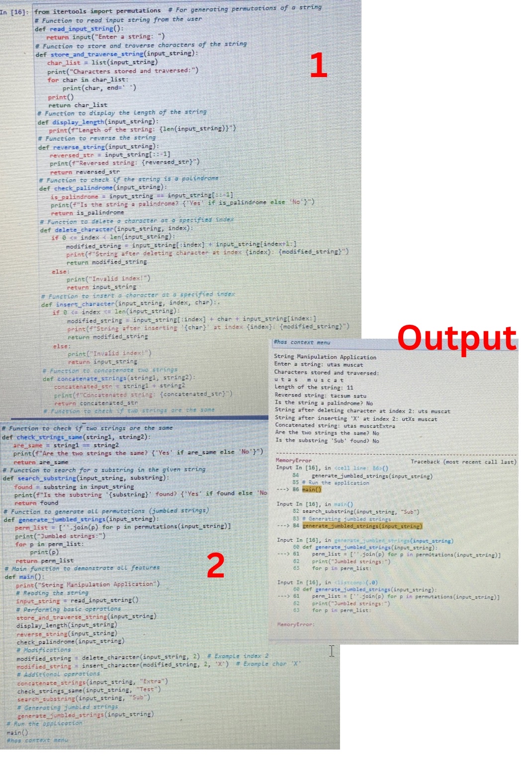 What is the errors in the output With the full