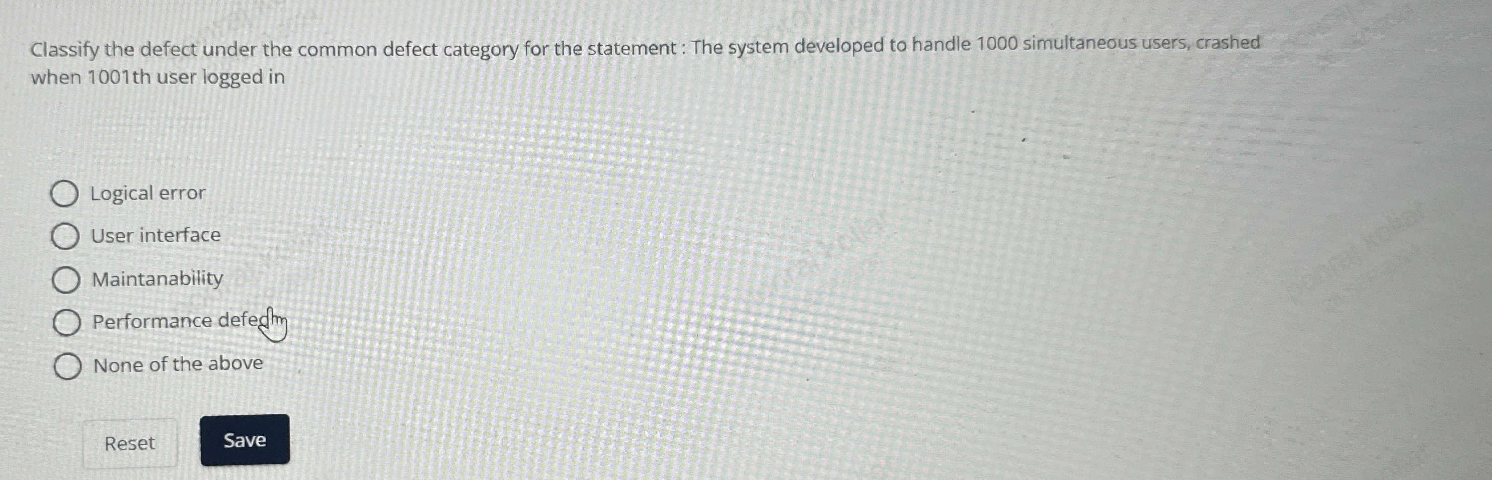 Classify the defect under the common defect