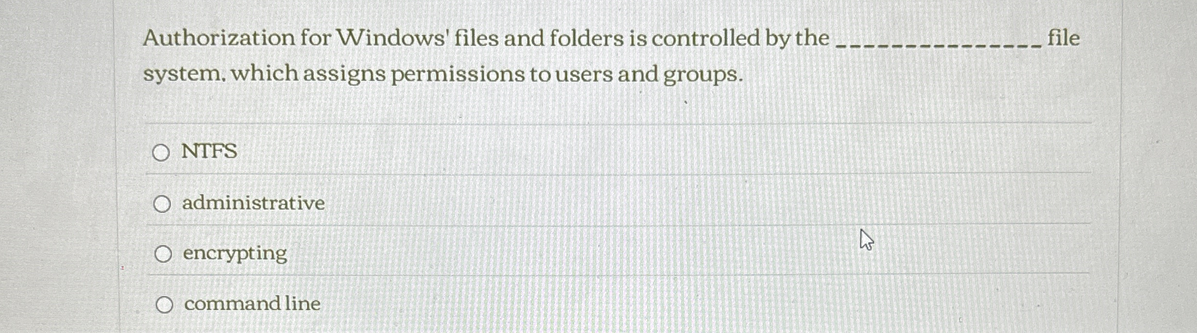 Authorization for Windows' files and folders is