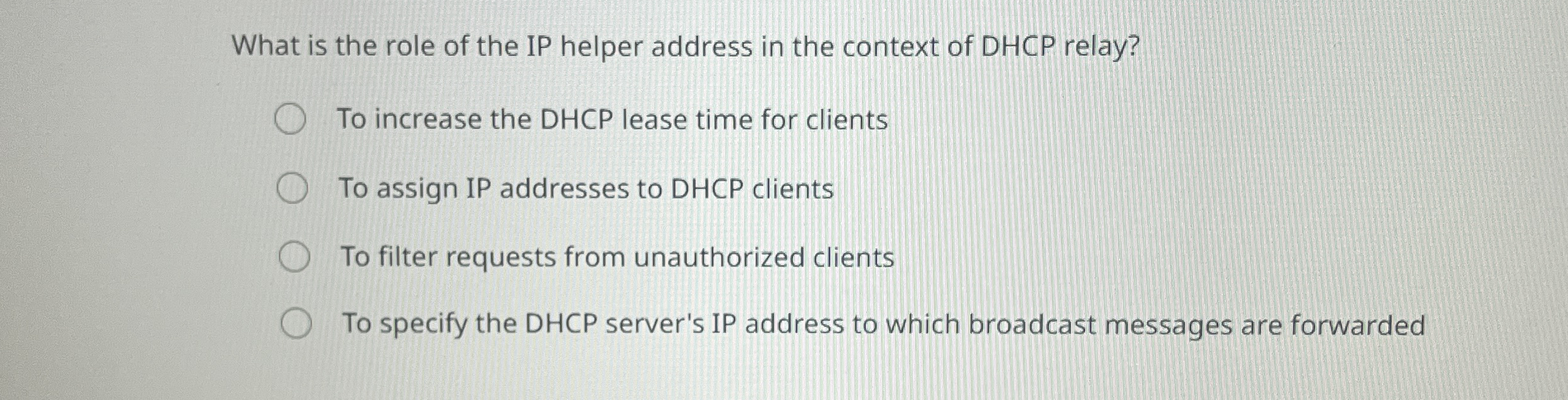 What is the role of the IP helper address in the