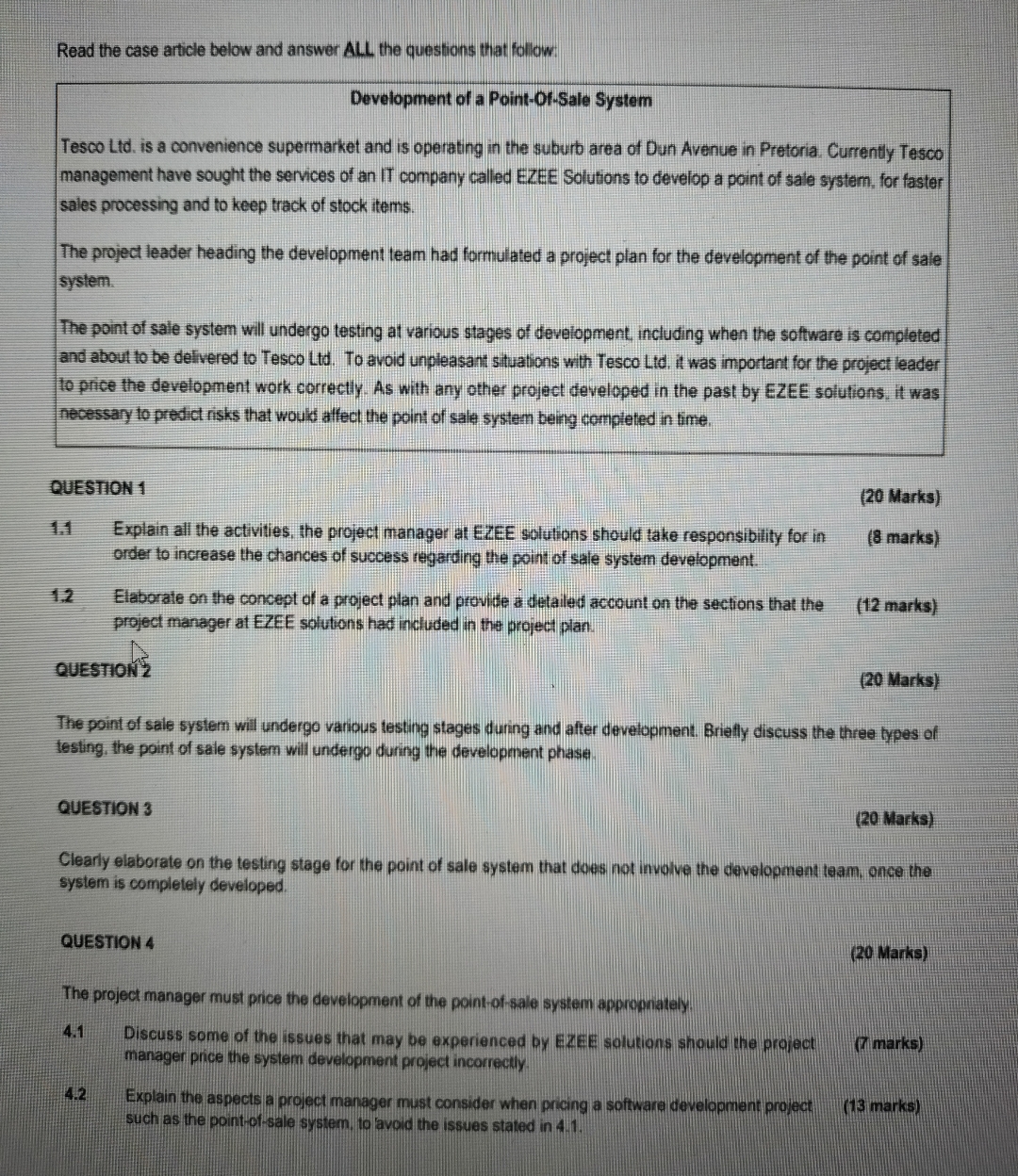 Read the case article below and answer ALL the