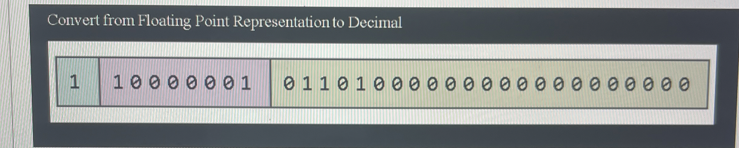 Convert from Floating Point Representation to