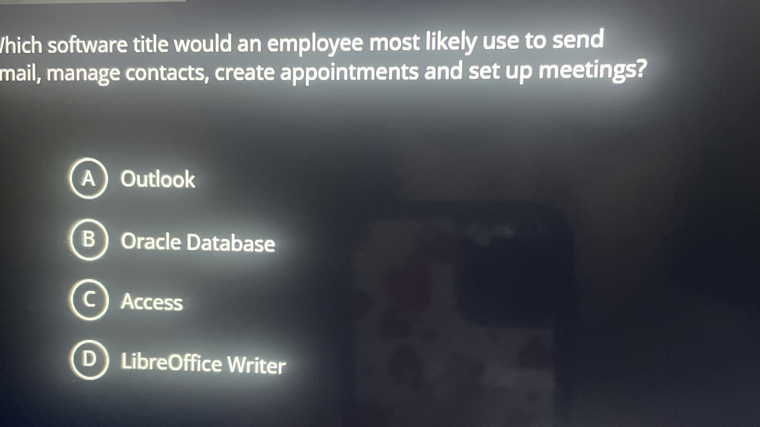Thich software title would an employee most