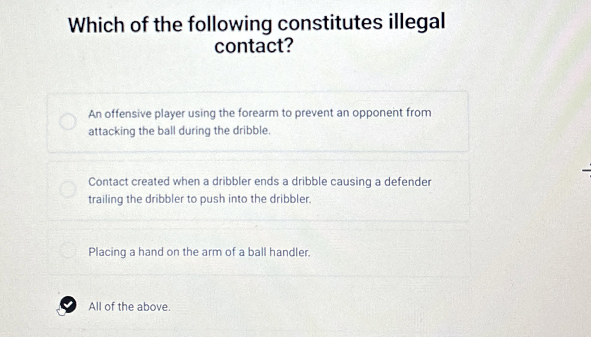 Which of the following constitutes illegal