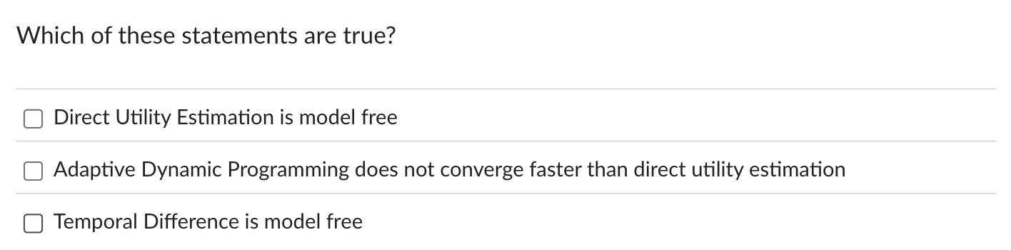 Which of these statements are true? Direct