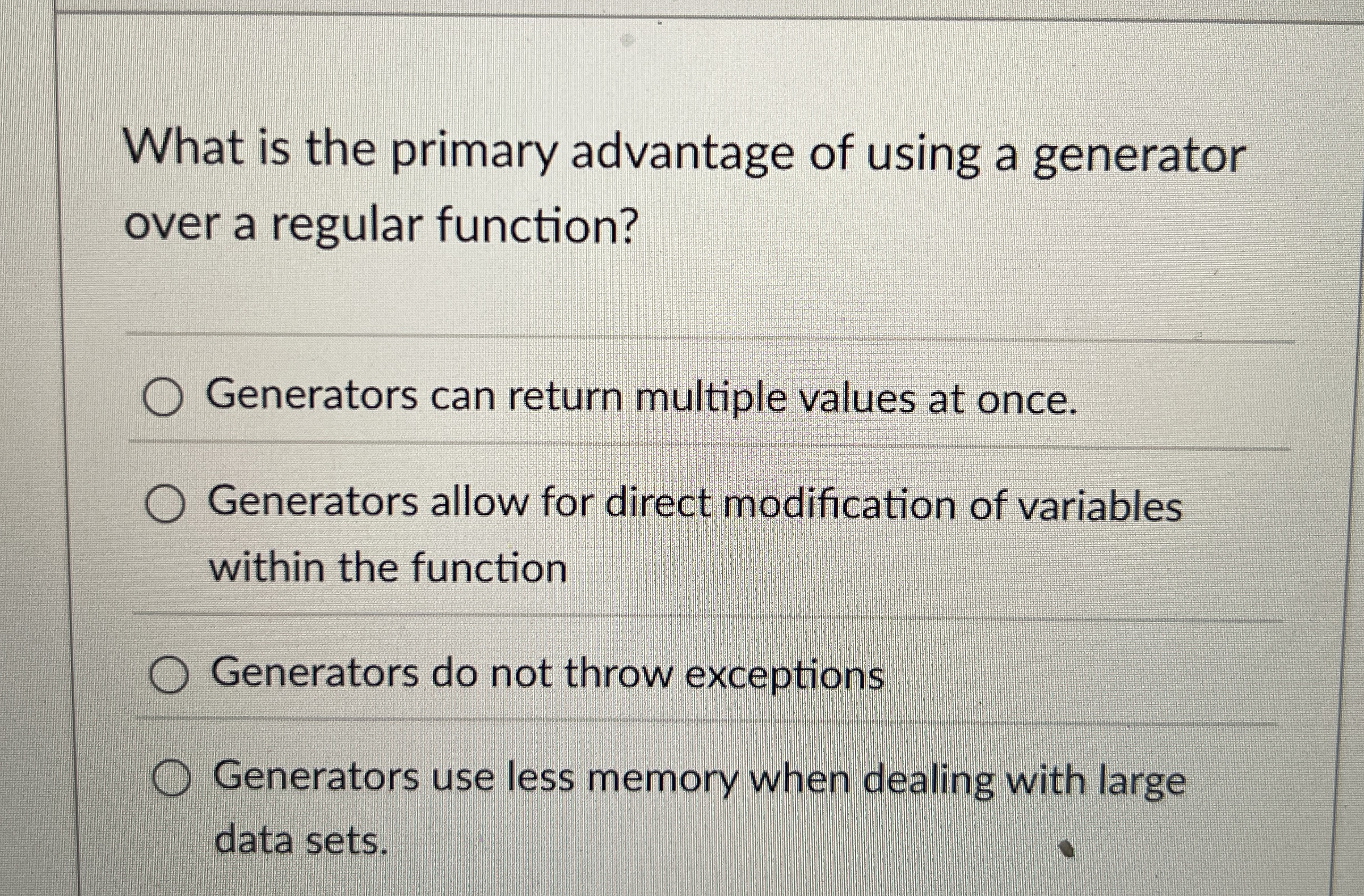 What is the primary advantage of using a