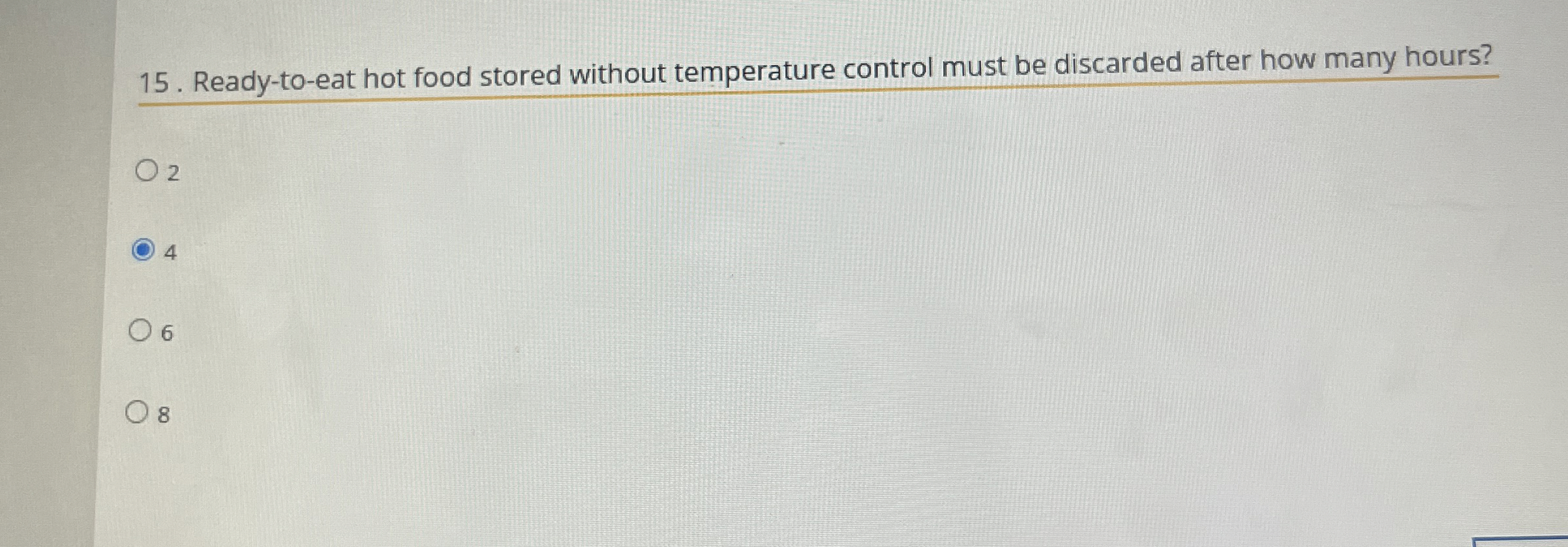 Ready - to - eat hot food stored without