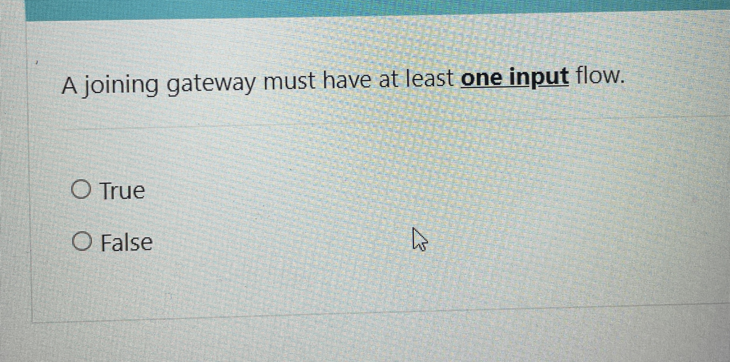 A joining gateway must have at least one input